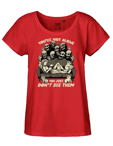 Ghosts and Cats Everywhere - Ghosts, cat, pet, Cats, cute, fun, funny, cosmic horror, horror, ghost, stories, dead, spirits, zombies, book, bookworm, books, relax, scary, creepy, scared, evil - Fairtrade Girl Shirt