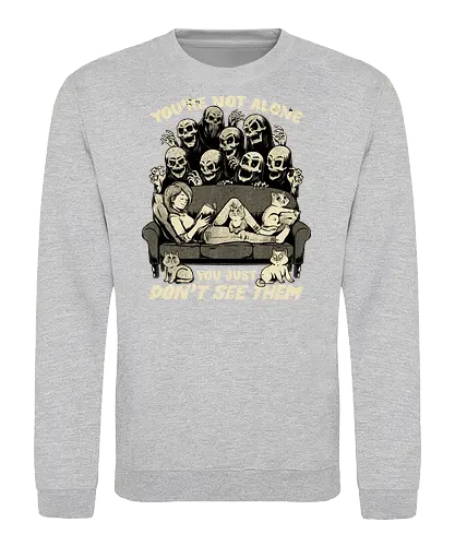 Ghosts and Cats Everywhere - Ghosts, cat, pet, Cats, cute, fun, funny, cosmic horror, horror, ghost, stories, dead, spirits, zombies, book, bookworm, books, relax, scary, creepy, scared, evil - Sweatshirt