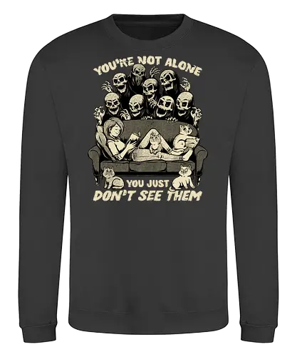 Ghosts and Cats Everywhere - Ghosts, cat, pet, Cats, cute, fun, funny, cosmic horror, horror, ghost, stories, dead, spirits, zombies, book, bookworm, books, relax, scary, creepy, scared, evil - Sweatshirt