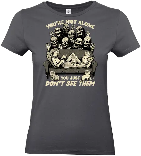 Ghosts and Cats Everywhere - Ghosts, cat, pet, Cats, cute, fun, funny, cosmic horror, horror, ghost, stories, dead, spirits, zombies, book, bookworm, books, relax, scary, creepy, scared, evil - Standard T-Shirt (Frauen)