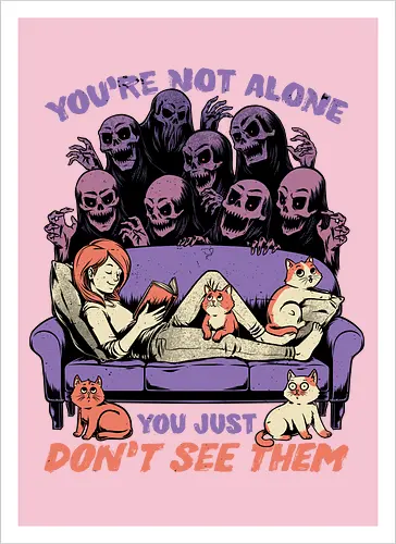 Ghosts and Cats Everywhere - Colored
