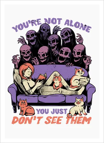 Ghosts and Cats Everywhere - Colored