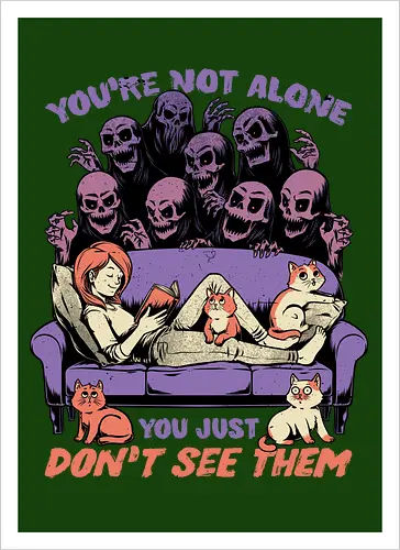 Ghosts and Cats Everywhere - Colored