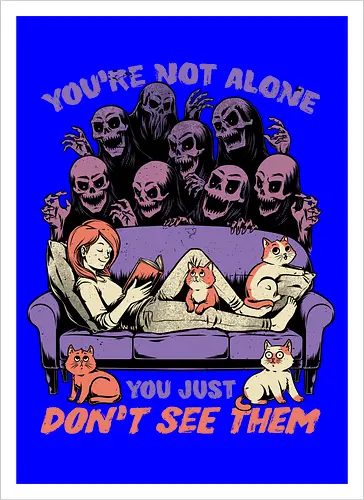 Ghosts and Cats Everywhere - Colored