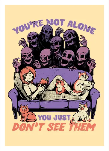 Ghosts and Cats Everywhere - Colored
