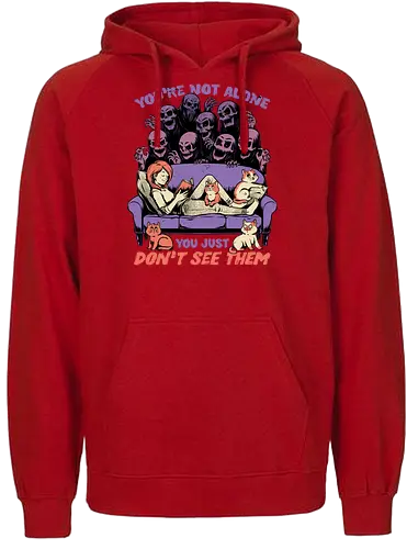 Ghosts and Cats Everywhere - Colored - Ghosts, cat, pet, Cats, cute, fun, funny, cosmic horror, horror, ghost, stories, dead, spirits, zombies, book, bookworm, books, relax, scary, creepy, scared, evil - Fairtrade Hoodie