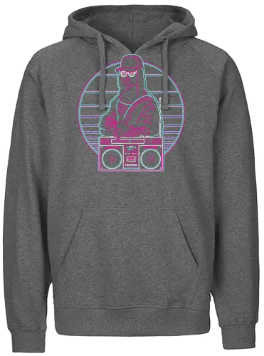 Retro Mona Lisa - mona lisa, leonardo da vinci, da vinci, renaissance, davinci, leonardo, 1980s, retro, 80s, the 80s, retrowave, sunset, boom box, 1980 - Fairtrade Hoodie