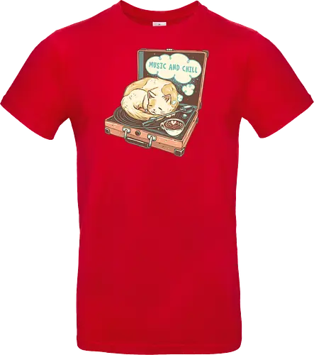 Music and Chill Cat - Music, cat, cats, relax, chill, cute, coffee, classic, retro - Standard T-Shirt