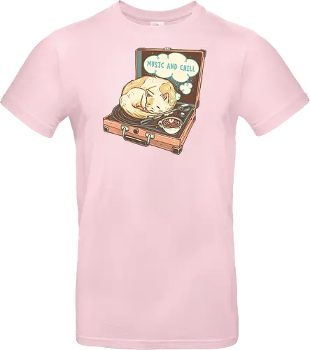 Music and Chill Cat - Music, cat, cats, relax, chill, cute, coffee, classic, retro - Standard T-Shirt