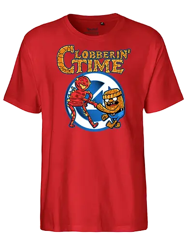 Clobberin Friends - clobberin, time, fantastic, comic, hero, superhero, adventure, parody, demonigote - Fairtrade T-Shirt
