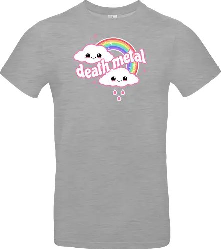 Death Metal Rainbow - death metal, rainbow, clouds, kawaii, death metal rainbow, cute, rain, funny - Standard T-Shirt