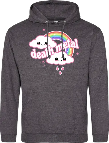 Death Metal Rainbow - death metal, rainbow, clouds, kawaii, death metal rainbow, cute, rain, funny - Standard Hoodie