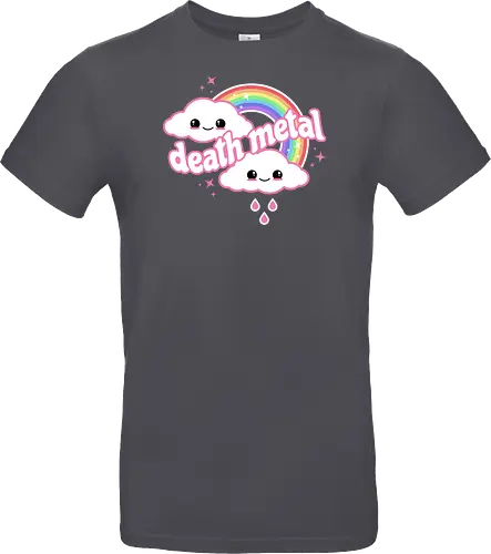 Death Metal Rainbow - death metal, rainbow, clouds, kawaii, death metal rainbow, cute, rain, funny - Standard T-Shirt