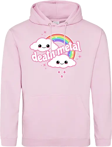 Death Metal Rainbow - death metal, rainbow, clouds, kawaii, death metal rainbow, cute, rain, funny - Standard Hoodie