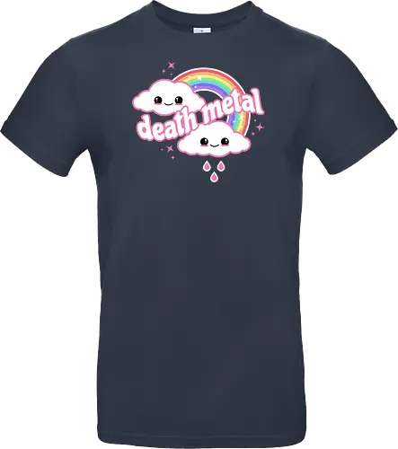 Death Metal Rainbow - death metal, rainbow, clouds, kawaii, death metal rainbow, cute, rain, funny - Standard T-Shirt