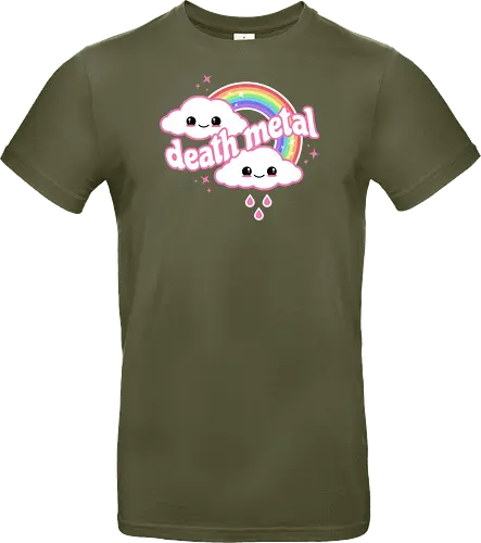 Death Metal Rainbow - death metal, rainbow, clouds, kawaii, death metal rainbow, cute, rain, funny - Standard T-Shirt