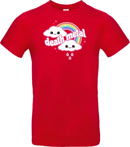 Death Metal Rainbow - death metal, rainbow, clouds, kawaii, death metal rainbow, cute, rain, funny - Standard T-Shirt