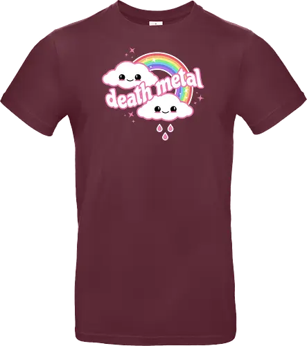 Death Metal Rainbow - death metal, rainbow, clouds, kawaii, death metal rainbow, cute, rain, funny - Standard T-Shirt