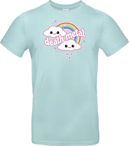 Death Metal Rainbow - death metal, rainbow, clouds, kawaii, death metal rainbow, cute, rain, funny - Standard T-Shirt