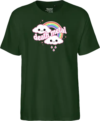 Death Metal Rainbow - death metal, rainbow, clouds, kawaii, death metal rainbow, cute, rain, funny - Fairtrade T-Shirt