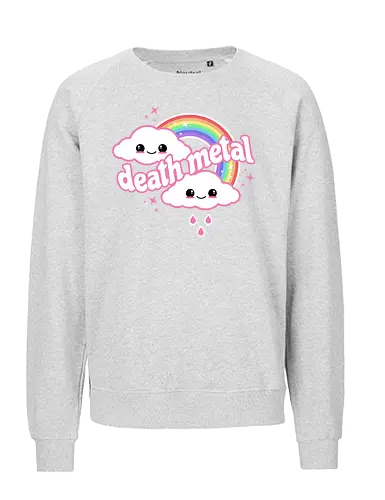 Death Metal Rainbow - death metal, rainbow, clouds, kawaii, death metal rainbow, cute, rain, funny - Fairtrade Sweatshirt