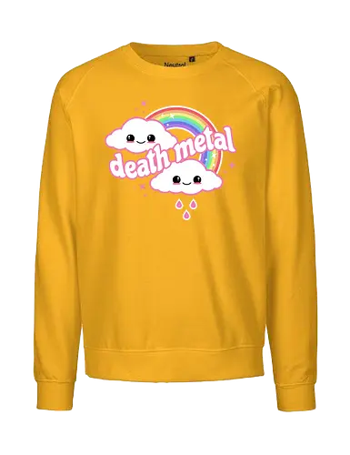 Death Metal Rainbow - death metal, rainbow, clouds, kawaii, death metal rainbow, cute, rain, funny - Fairtrade Sweatshirt