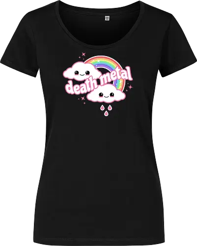 Death Metal Rainbow - death metal, rainbow, clouds, kawaii, death metal rainbow, cute, rain, funny - Damen T-Shirt