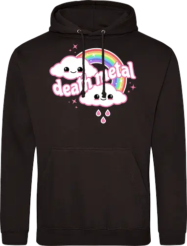 Death Metal Rainbow - death metal, rainbow, clouds, kawaii, death metal rainbow, cute, rain, funny - Standard Hoodie