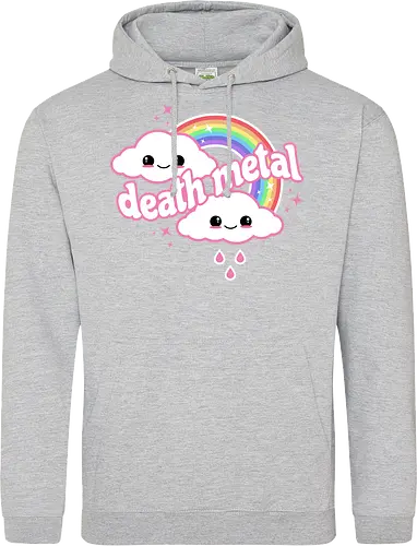 Death Metal Rainbow - death metal, rainbow, clouds, kawaii, death metal rainbow, cute, rain, funny - Standard Hoodie