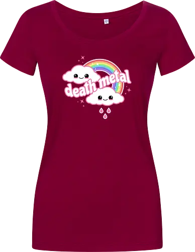 Death Metal Rainbow - death metal, rainbow, clouds, kawaii, death metal rainbow, cute, rain, funny - Damen T-Shirt