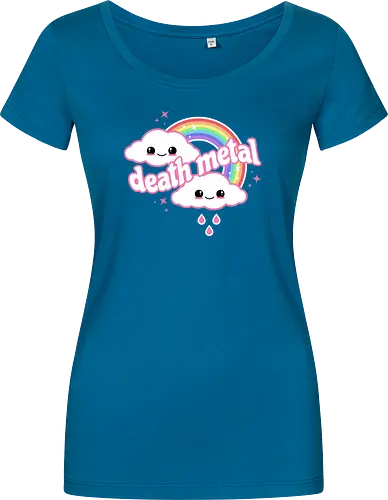 Death Metal Rainbow - death metal, rainbow, clouds, kawaii, death metal rainbow, cute, rain, funny - Damen T-Shirt