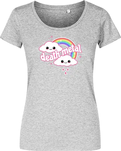 Death Metal Rainbow - death metal, rainbow, clouds, kawaii, death metal rainbow, cute, rain, funny - Damen T-Shirt