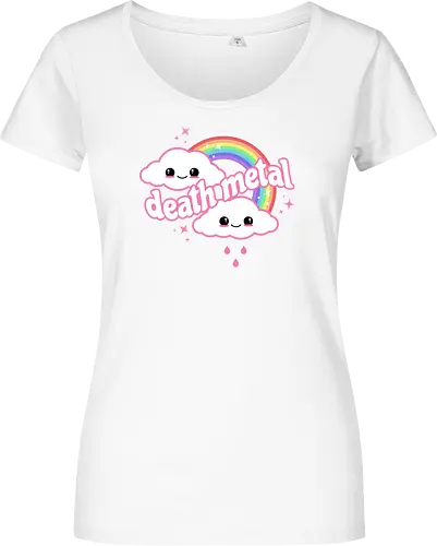 Death Metal Rainbow - death metal, rainbow, clouds, kawaii, death metal rainbow, cute, rain, funny - Damen T-Shirt