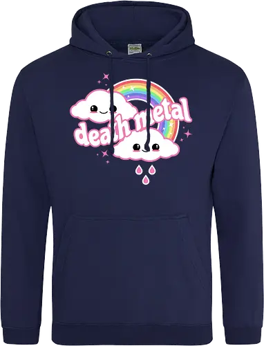Death Metal Rainbow - death metal, rainbow, clouds, kawaii, death metal rainbow, cute, rain, funny - Standard Hoodie