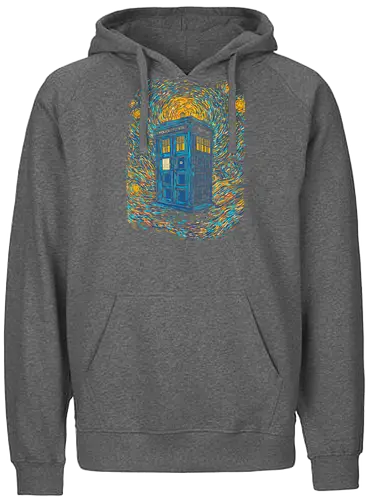 Starry blue box-remix - Doctor, Van Gogh, painting, whovian, tardis, scifi, tv show, who, pop culture, cult tv - Fairtrade Hoodie