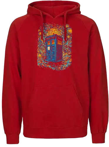 Starry blue box-remix - Doctor, Van Gogh, painting, whovian, tardis, scifi, tv show, who, pop culture, cult tv - Fairtrade Hoodie
