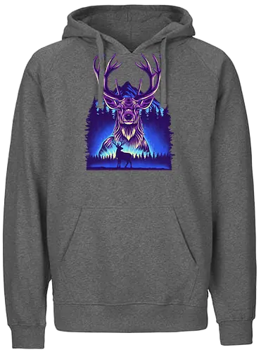 Winter Deer - Winter, Deer, Snow - Fairtrade Hoodie