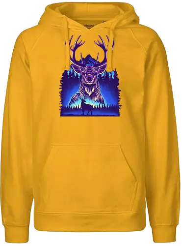 Winter Deer - Winter, Deer, Snow - Fairtrade Hoodie