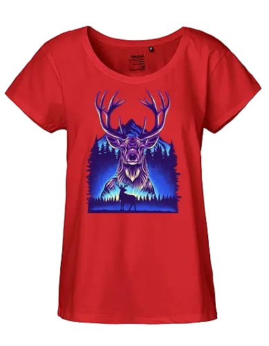 Winter Deer - Winter, Deer, Snow - Fairtrade Girl Shirt