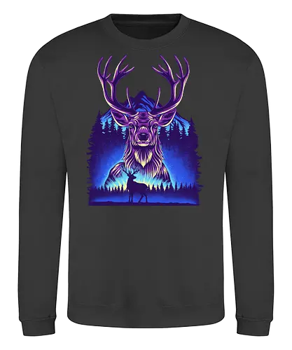 Winter Deer - Winter, Deer, Snow - Sweatshirt