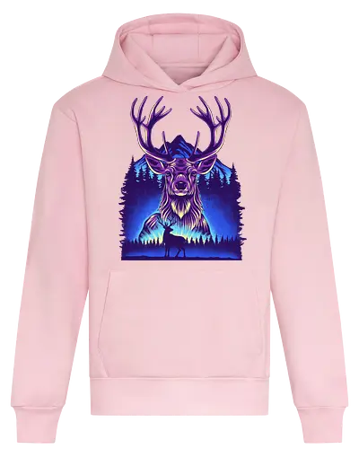 Winter Deer - Winter, Deer, Snow - Heavyweight Hoodie