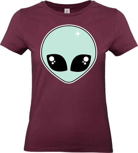 Alien - alien, kawaii, cute, alien head, adorable, pastel goth, pastel green, green, pastel goth alien, spooky cute - Standard T-Shirt (Frauen)