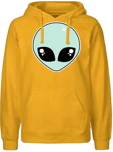 Alien - alien, kawaii, cute, alien head, adorable, pastel goth, pastel green, green, pastel goth alien, spooky cute - Fairtrade Hoodie
