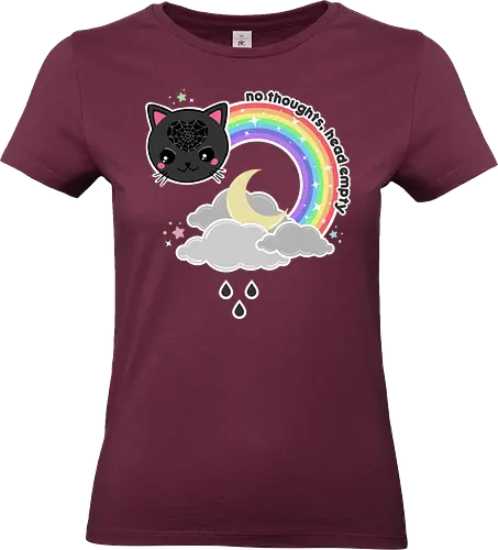No Thoughts Head Empty  - no thoughts, head empty, kawaii, cat, pastel goth, creepy cute, rainbow, spiderweb, spooky cute, spooky, creepy cute, creepy - Standard T-Shirt (Frauen)