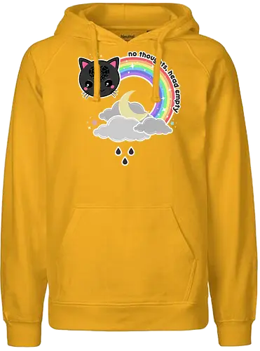 No Thoughts Head Empty  - no thoughts, head empty, kawaii, cat, pastel goth, creepy cute, rainbow, spiderweb, spooky cute, spooky, creepy cute, creepy - Fairtrade Hoodie