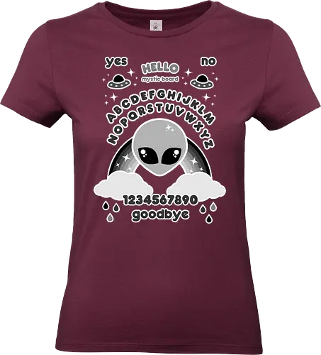 Kawaii Ouija Board  - Kawaii Ouija Board, kawaii, ouija board, ouija, alien, black and white, mystic, magical, magic, witchcraft, hello, goodbye - Standard T-Shirt (Frauen)