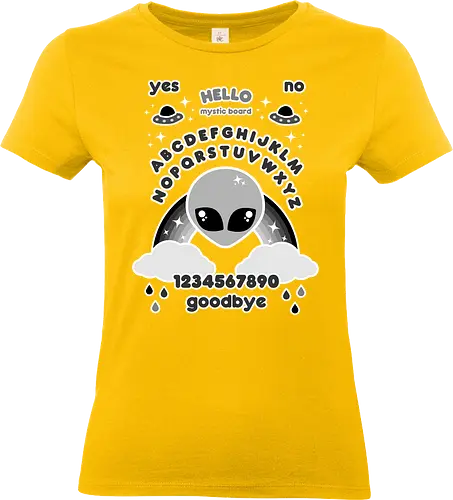 Kawaii Ouija Board  - Kawaii Ouija Board, kawaii, ouija board, ouija, alien, black and white, mystic, magical, magic, witchcraft, hello, goodbye - Standard T-Shirt (Frauen)