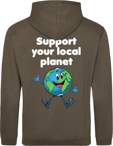 Support your local planet (Rücken, dunkel)