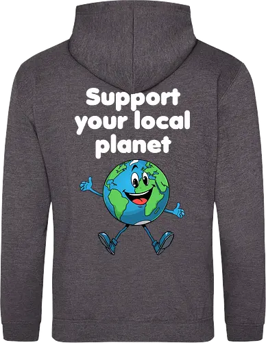 Support your local planet (Rücken, dunkel)