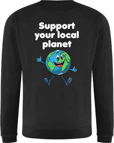 Support your local planet (Rücken, dunkel)